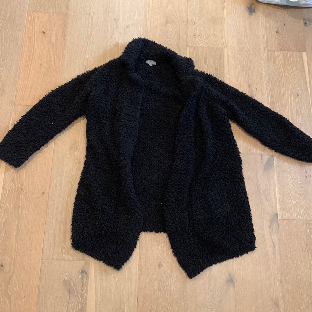 Black fluffy cardigan